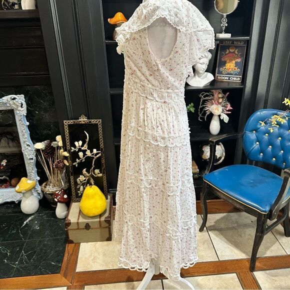 Just Me Tiered Midi Dress with Frill Neckline – Size M – Like New - Picture 10 of 15